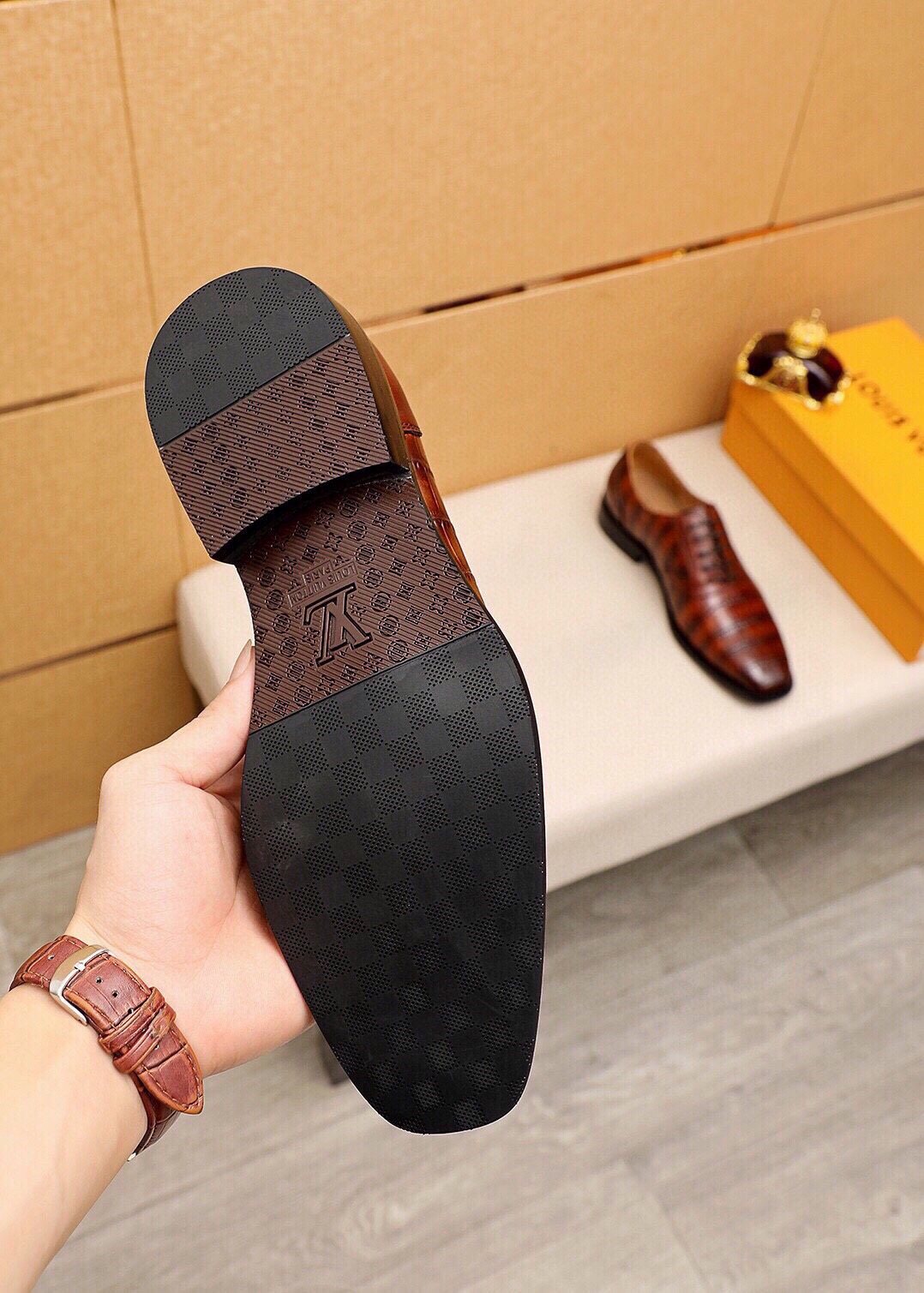 Louis Vuitton Embossed Lace-Up Dress Shoes
