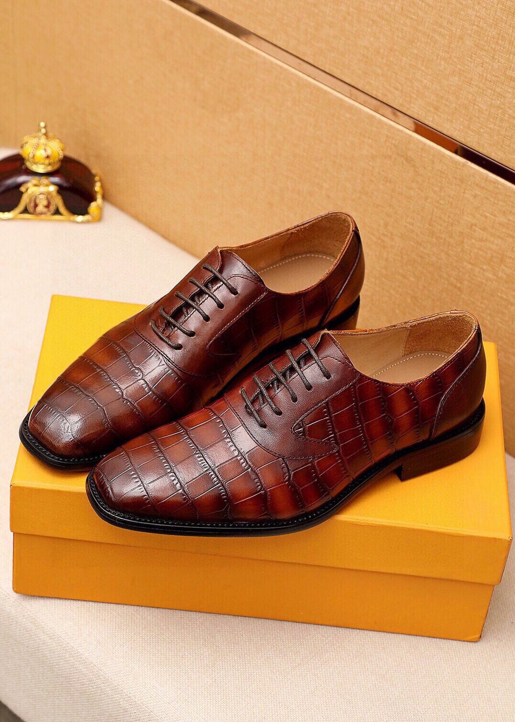 Louis Vuitton Embossed Lace-Up Dress Shoes