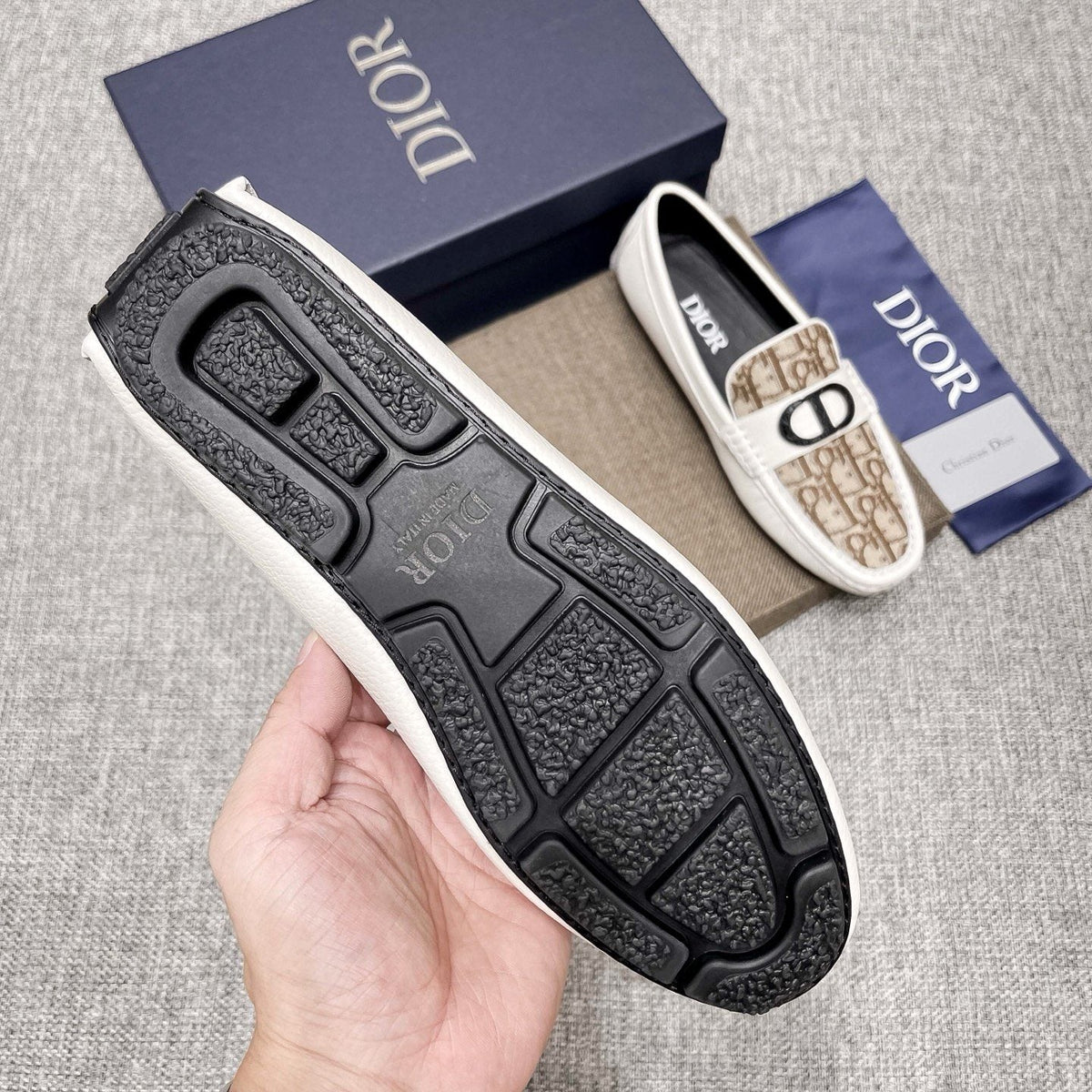 Dior Patterned Vamp Loafers