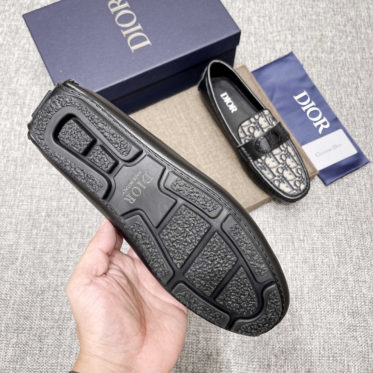 Dior Patterned Vamp Loafers