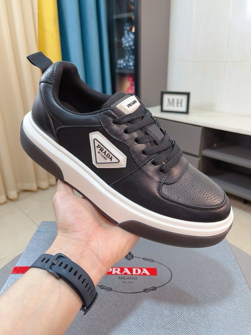 Prada Men's Triangular Logo Sneakers