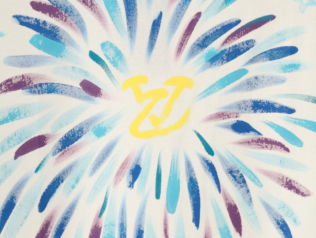 Louis Vuitton Watercolor Fireworks Graphic T-Shirt - Ivory