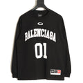 Balenciaga 01 Football-Style Long-Sleeve T-Shirt - Black